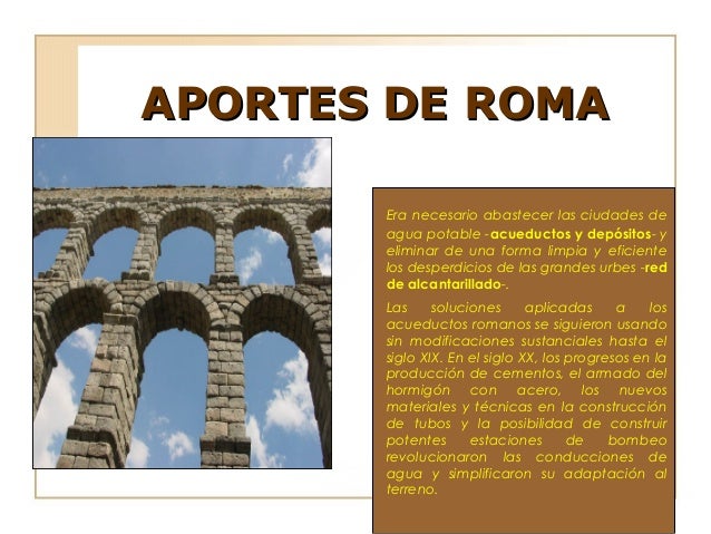 Aportes de roma