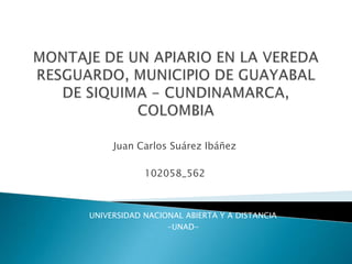 Juan Carlos Suárez Ibáñez
102058_562

UNIVERSIDAD NACIONAL ABIERTA Y A DISTANCIA
-UNAD-

 