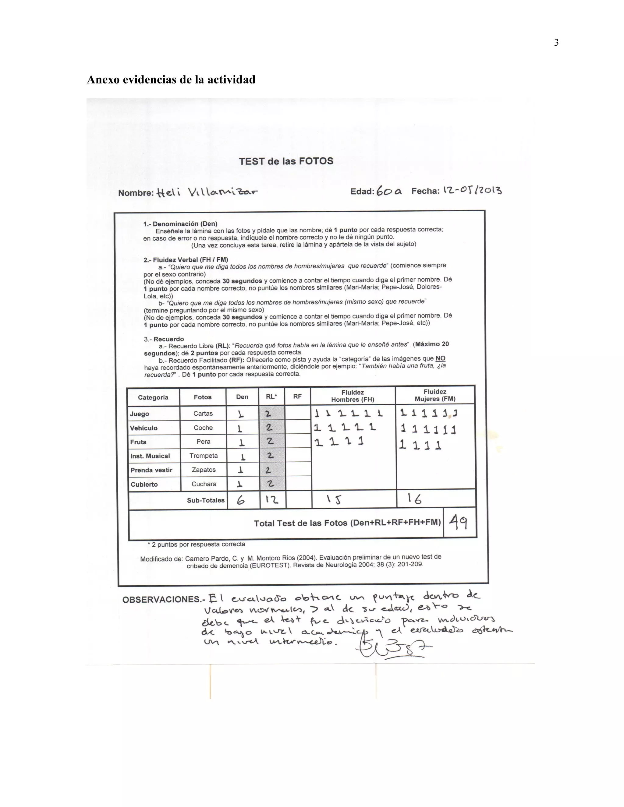 3
Anexo evidencias de la actividad
 