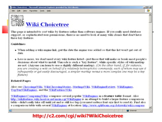 http://c2.com/cgi/wiki?WikiChoicetree
 