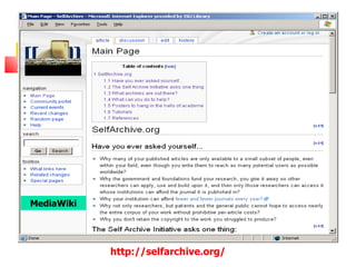 MediaWiki




            http://selfarchive.org/
 