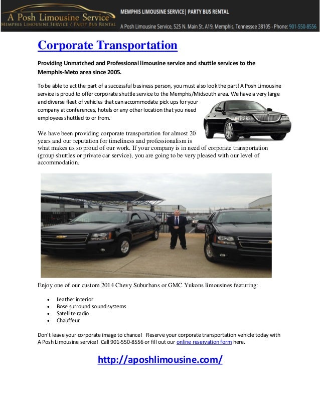 A Posh Limousine Corporate Shuttle Service