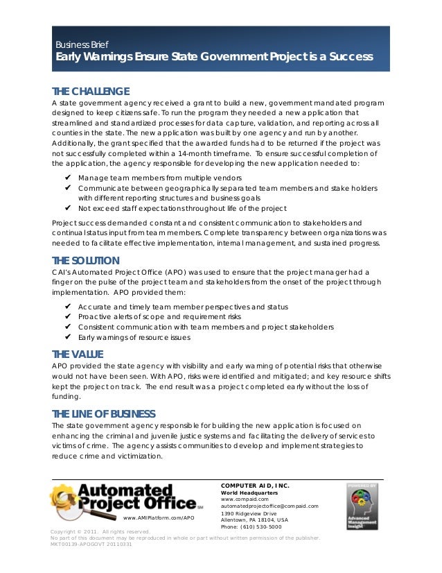 APO State Government Business Brief