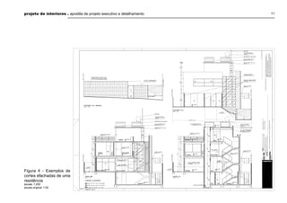 projeto de interiores . apostila de projeto executivo e detalhamento 11
Figura 4 - Exemplos de
cortes efachadas de uma
residência
escala: 1:200
escala original: 1:50
 
