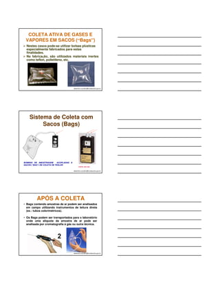 MODELOS DE BOMBAS PARA 
AMOSTRAGEM DE AR (Baixas Vazões) 
Bomba de amostragem individual para Gases e Vapores - 20 a 250 ml/min 
Baixo Peso - Maior Conforto 
albertinho.carvalho@fundacentro.gov.br 
CARREGADOR DE 
BATERIAS 
Multi- carregador de baterias de Ni/Cd, SKC INC. 
albertinho.carvalho@fundacentro.gov.br 
AVALIAÇÃO 
DE GASES E VAPORES 
albertinho.carvalho@fundacentro.gov.br 
 