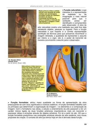 APOSTILA DE ARTE – ARTES VISUAIS – Garcia Junior 
11 
Para saber mais 
Arte Figurativa ou Figurativismo: é aquela que 
ret...
