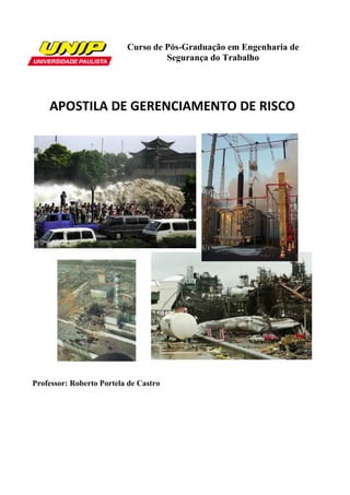 Curso de Pós-Graduação em Engenharia de
Segurança do Trabalho
APOSTILA DE GERENCIAMENTO DE RISCO
Professor: Roberto Portela de Castro
 