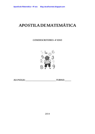 APOSTILA DE MATEMÁTICA COM DESCRITORES - 4º ANO DO E.F.1