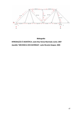 47
Bibliografia
INTRODUÇÃO À ISOSTÁTICA, autor Eloy Ferraz Machado Junior, 2007
Apostila “MECÂNICA DOS MATERIAIS”, autor Ricardo Gaspar, 2005
 