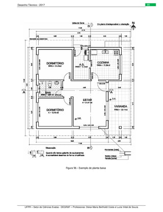 Desenho Técnico - 2017
UFPR – Setor de Ciências Exatas - DEGRAF – Professoras: Deise Maria Bertholdi Costa e Luzia Vidal de Souza
85
Figura 96 - Exemplo de planta baixa
 