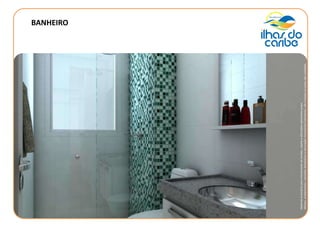 BANHEIRO
Materialprovisórioparatreinamentodevendas,sujeitoaalteraçõessemprévioaviso.
Móveis,acabamentos,utensíliosdomésticosedecoraçãomeramenteilustrativos,nãoinclusosnopreçodasunidades.
 