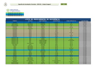 Prof. Herbert Cristian de Souza
28Apostila de Introdução à Farmácia – 2015-01 – Unipac Araguari
 