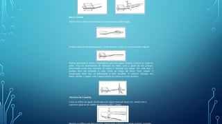Barra Torcida
Analise bem a barra para identificar como ocorreu a deformação.
Prenda a base da barra firmemente e tente retorcer a barra de volta à posição original.
Realize movimentos lentos e intermitentes para não causar fissuras e trincas no corpo do
sabre. Faça os movimentos de distorção do sabre, com a ajuda de um grampo,
posicionado como uma alavanca. O reparo é realizado por etapas. Em cada fase, o
grampo deve ser colocado a cada 15cm ao longo da barra. Nem sempre a
recuperação deste tipo de deformação é bem sucedida. O material utilizado nos
sabres facilita o reparo sem o aparecimento de trincas no corpo da barra.
Abertura da Canaleta
Calce os trilhos na região danificada com algum material rígido (ex. metal) com a
espessura igual ao do calibre da canaleta (18H = 2mm).
 