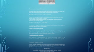 Respeite as especificações do fabricante
Verifique o ângulo de afiação especificado para o modelo da corrente a ser afiada, para
assim, não influenciar na produtividade e durabilidade dos componentes.
Mantenha as placas superiores do mesmo tamanho
Para um bom desempenho e para evitar desgastes excessivos da corrente e do sabre,
procure manter um ótimo padrão de afiação.
Afie a corrente de uma maneira uniforme, com regularidade, mantendo as placas
superiores com o mesmo tamanho.
Confira o calibre da guia de profundidade
Ao terminar a afiação, verifique o calibre da guia de profundidade, com a ajuda do
calibrador específico para a corrente afiada.
Limpe a corrente após a afiação
Faça uma boa limpeza na corrente, também após afiá-la. É recomendado que se use,
pelo menos, ar comprimido. É importante retirar do corpo da corrente, as limalhas de
aço e a poeira da pedra do rebolo, produzidas durante a afiação.
Mantenha a corrente lubrificada
Evite armazenar a corrente pendurada em gancheias, o que pode mantê-la seca. A
corrente deve ser mantida sempre bem lubrificada, mesmo quando não está em operação.
Problemas e Soluções da Corrente
Grande parte dos problemas das correntes está relacionada a manutenção inadequada,
principalmente no que se refere a afiação, lubrificação e tensionamento incorretos, além
da falta de limpeza e do corte de matéria que não seja madeira.
PROBLEMAS
Corte lento, corte irregular, perda rápida do fio de corte, esforço
 