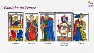 Caminho do Prazer
CARRO JUSTIÇA EREMITA RODA DA
FORTUNA
FORÇA
 