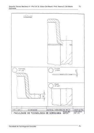 Desenho Técnico Mecânico II – Prof. M. Sc. Edson Del Mastro / Prof. Helena S. Del Mastro
Espíndola
Faculdade de Tecnologia de Sorocaba
73
73
 