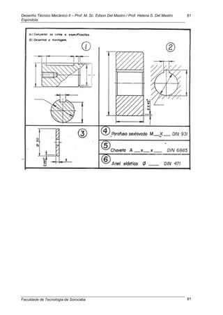 Desenho Técnico Mecânico II – Prof. M. Sc. Edson Del Mastro / Prof. Helena S. Del Mastro
Espíndola
Faculdade de Tecnologia de Sorocaba
81
81
 