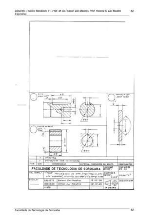 Desenho Técnico Mecânico II – Prof. M. Sc. Edson Del Mastro / Prof. Helena S. Del Mastro
Espíndola
Faculdade de Tecnologia de Sorocaba
82
82
 