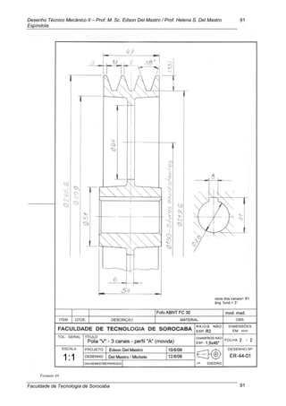 Desenho Técnico Mecânico II – Prof. M. Sc. Edson Del Mastro / Prof. Helena S. Del Mastro
Espíndola
Faculdade de Tecnologia de Sorocaba
91
91
Formato A4
 