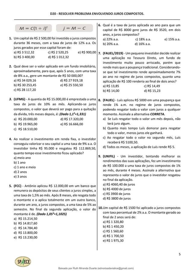 SAEB 2024 ENSINO MÉDIO MATEMÁTICA POR DESCRITOR | PDF