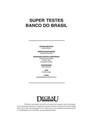 Apostila   super testes banco do brasil - degrau cultural - unidade virtual1