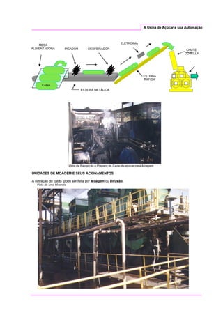 A Usina de Açúcar e sua Automação
Vista da Recepção e Preparo da Cana-de-açúcar para Moagem
UNIDADES DE MOAGEM E SEUS ACIONAMENTOS
A extração do caldo pode ser feita por Moagem ou Difusão.
Vista de uma Moenda
PICADOR DESFIBRADOR
ELETROIMÃ
MESA
ALIMENTADORA
ESTEIRA
ARÁPIDA
CHUTE
EEDONELLY
TERN
O
ESTEIRA METÁLICA
CANA
 