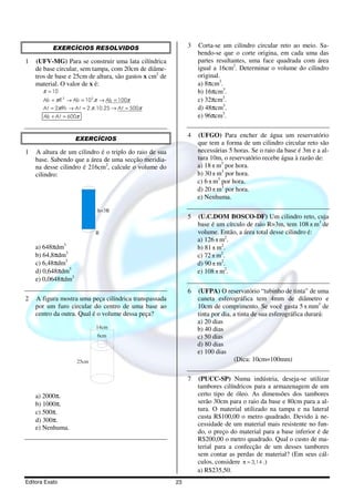 Revisão - Cone e Cilindro, PDF, Embalagem e rotulagem