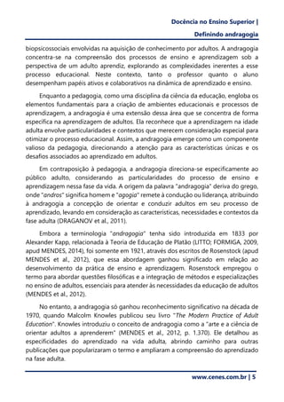 Andragogia no Ensino Superior: Orientando Adultos para Aprendizagem ...