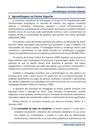 Andragogia no Ensino Superior: Orientando Adultos para Aprendizagem ...