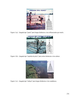 Figura 1 (a) – Jangada tipo “pente” para longas distâncias e rios influenciados por marés.




Figura 1 (b) – Jangada tipo “espinha de peixe” para curtas distâncias e rios calmos




Figura 1 (c) – Jangada tipo “cabeça” para longas distâncias e rios caudalosos.




                                                                                             274
 