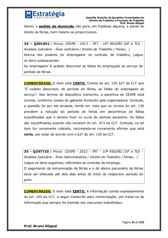 Apostila 200 questões coment trab e proc trabalho - bruno 