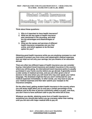 Apostila 2012 conversation classes prep handout 1 | PDF