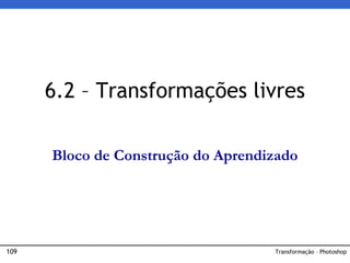 109 Transformação – Photoshop
6.2 – Transformações livres
Bloco de Construção do Aprendizado
 