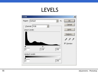 55
LEVELS
Adjustments – Photoshop
 