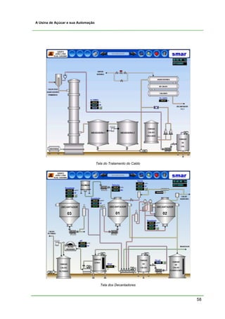 A Usina de Açúcar e sua Automação




                                    Tela do Tratamento do Caldo




                                      Tela dos Decantadores



                                                                  58
 