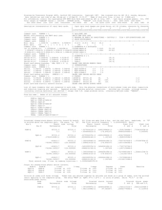 Alternative Transients Program (ATP), Salford 386 translation. Copyright 1987. Use licensed only by LEC (K.U. Leuven, Belgium).
 Date (dd-mth-yy) and time of day (hh.mm.ss) = 14-Sep-94 10.53.47       Name of disk plot file, if any, is C:EXE1.pl4
For information, consult the copyrighted ATP EMTP Rule Book published by LEC in July, 1987.        Last major program update: Oct, 1990
Total length of "LABCOM" tables = 2251555    INTEGER words.     "VARDIM" List Sizes follow :       5002 6000 10000 1000 50000
   800 14000 35000 1500 3200 1000 1000100000        400 64800    800    80     100 32000 13200 2000 3000 80000       60 8000 1680    20
--------------------------------------------------+--------------------------------------------------------------------------------
Descriptive interpretation of input data cards.   | Input data card images are shown below, all 80 columns, character by character
                                                  0           1         2           3          4         5         6         7        8
                                                  012345678901234567890123456789012345678901234567890123456789012345678901234567890
--------------------------------------------------+--------------------------------------------------------------------------------
Comment card.   KOMPAR = 1.                       |C data:EXE1.DAT
Marker card preceding new EMTP data case.         |BEGIN NEW DATA CASE
Comment card.   KOMPAR = 1.                       |C MANOBRA DE BANCO DE CAPACITORES - CAPITULO 2        FILE = ATPSCRATCHEXE1.DAT
Comment card.   KOMPAR = 1.                       |C DADOS MISCELANEOS
Comment card.   KOMPAR = 1.                       |C --+----1----+----2----+----3----+----4----+----5----+----6----+----7----+----8
Misc. data.     1.000E-04   1.000E-01   6.000E+01 | 10.E-5 10.E-2         60.0     60.0
Misc. data.    100    1 1 1 1 0 0 1 0 0           |      100         1       1        1        1                       1
Comment card.   KOMPAR = 1.                       |C ELEMENTOS R L ACOPLADOS
1st of coupled R-L.   1.10250E+00 1.46224E-01     |51FONT-AEQUI-A                1.1025       55.125
 1.397E+00 1.852E-01 0.000E+00 0.000E+00 0.000E+00|52FONT-BEQUI-B                1.3965       69.825
-9.800E-02-1.300E-02-9.800E-02-1.300E-02 1.298E+00|53FONT-CEQUI-C
Comment card.   KOMPAR = 1.                       |C --+----1----+----2----+----3----+----4----+----5----+----6----+----7----+----8
Comment card.   KOMPAR = 1.                       |C ELEMENTOS R L C
Series R-L-C.   0.000E+00 0.000E+00 4.812E-07     | CAPA-A                                    181.41
Series R-L-C.   0.000E+00 0.000E+00 4.812E-07     | CAPA-B                                    181.41
Series R-L-C.   0.000E+00 0.000E+00 4.812E-07     | CAPA-C                                    181.41
Blank card ending branches. IBR, NTOT = 6 10      |BLANK CARD ENDING BRANCH CARDS
Comment card.   KOMPAR = 1.                       |C INTERRUPTORES
Comment card.   KOMPAR = 1.                       |C --+----1----+----2----+----3----+----4----+----5----+----6----+----7----+----8
Switch.   0.00E+00 1.00E+00 0.00E+00 0.00E+00 | EQUI-ACAPA-A               0.0      1.0
Switch.   0.00E+00 1.00E+00 0.00E+00 0.00E+00 | EQUI-BCAPA-B               0.0      1.0
Switch.   0.00E+00 1.00E+00 0.00E+00 0.00E+00 | EQUI-CCAPA-C               0.0      1.0
Blank card ending switches.   KSWTCH = 3.         |BLANK CARD ENDING SWITCH CARDS
Comment card.   KOMPAR = 1.                       |C FONTES
Source.   8.57E+05 6.00E+01 0.00E+00 -1.00E+00 |14FONT-A        857231.40         60.      0.                             -1.0
Source.   8.57E+05 6.00E+01 -1.20E+02 -1.00E+00 |14FONT-B       857231.40         60.   -120.                             -1.0
Source.   8.57E+05 6.00E+01 1.20E+02 -1.00E+00 |14FONT-C        857231.40         60.    120.                             -1.0
Blank card ends electric network sources.         |BLANK CARD ENDING SOURCE CARDS

List of input elements that are connected to each node.   Only the physical connections of multi-phase lines are shown (capacitive
and inductive coupling are ignored).   Repeated entries indicate parallel connections.   Switches are included, although sources
(including rotating machinery) are omitted -- except that U.M. usage produces extra, internally-defined nodes "UMXXXX".
--------------+------------------------------
From bus name | Names of all adjacent busses.
--------------+------------------------------
       FONT-A |EQUI-A*
       EQUI-A |FONT-A*CAPA-A*
       FONT-B |EQUI-B*
       EQUI-B |FONT-B*CAPA-B*
       FONT-C |EQUI-C*
       EQUI-C |FONT-C*CAPA-C*
       CAPA-A |TERRA *EQUI-A*
       CAPA-B |TERRA *EQUI-B*
       CAPA-C |TERRA *EQUI-C*
       TERRA |CAPA-A*CAPA-B*CAPA-C*
--------------+------------------------------

Sinusoidal steady-state phasor solution, branch by branch.      All flows are away from a bus, and the real part, magnitude, or "P"
is printed above the imaginary part, the angle, or "Q".         The first solution frequency = 6.00000000E+01 Hertz.
  Bus K                        Phasor node voltage                   Phasor branch current                Power flow      Power loss
             Bus M         Rectangular            Polar             Rectangular            Polar           P and Q         P and Q

 FONT-A                       857231.4         857231.4        -.427930421E-13     .4280159982E-13         -.1834176968E-7   .7754818243E-24
                                   0.0              0.0        -.855860841E-15        -178.8542372         .36683539364E-9         0.0000000

            EQUI-A            857231.4         857231.4        .4279304207E-13     .4280159982E-13         .18341769682E-7
                       .2745201464E-11        0.0000000        .8558608414E-15           1.1457628         -.3668353936E-9

 FONT-B                      -428615.7         857231.4        -.349330956E-14     .3494008149E-14         .77457743762E-9   -.372594783E-25
                       -742384.1693217     -120.0000000        -.698661911E-16        -178.8542372         .12817159835E-8               0.0

            EQUI-B           -428615.7         857231.4        .3493309557E-14     .3494008149E-14         -.7745774376E-9
                       -742384.1693217     -120.0000000        .6986619113E-16           1.1457628         -.1281715984E-8

 FONT-C                      -428615.7         857231.4        -.349330956E-14     .3494008149E-14         .72270988335E-9   -.269601103E-25
                        742384.1693217      120.0000000        -.698661911E-16        -178.8542372          -.131166173E-8               0.0

            EQUI-C          -428615.7       857231.4           .3493309557E-14 .3494008149E-14             -.7227098833E-9
                       742384.1693217    120.0000000           .6986619113E-16       1.1457628             .13116617299E-8
     Total network loss P-loss by summing injections =        1.550963648537E-25

Output for steady-state phasor switch currents.
      Node-K    Node-M            I-real             I-imag               I-magn            Degrees           Power            Reactive
    EQUI-A     CAPA-A           T-close at t=0+               T-close   at  t=0+            T-close   at    t=0+
    EQUI-B     CAPA-B           T-close at t=0+               T-close   at  t=0+            T-close   at    t=0+
    EQUI-C     CAPA-C           T-close at t=0+               T-close   at  t=0+            T-close   at    t=0+

Solution at nodes with known voltage.   Nodes that are shorted together by switches are shown as a group of names, with the printed
result applying to the composite group.   The entry "MVA" is SQRT( P**2 + Q**2 ) in units of power, while "P.F." is the
associated power factor.
              Node                Source node voltage               Injected source current                Injected source power
              name         Rectangular            Polar          Rectangular            Polar            P and Q      MVA and P.F.

              FONT-A          857231.4         857231.4        -.597299987E-13     .4858002858E-12         -.2560121521E-7   .20822162958E-6
                                   0.0              0.0        -.482114348E-12         -97.0624877         .20664177894E-6        -0.1229518
 
