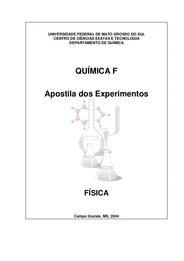 UNIVERSIDADE FEDERAL DE MATO GROSSO DO SUL  CENTRO DE CIÊNCIAS EXATAS E TECNOLOGIA         DEPARTAMENTO DE QUÍMICA        ...