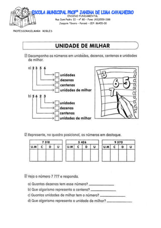 ENSINO FUNDAMENTAL
Rua Dom Pedro II – nº 80 – Fone: (43)3559-1188
Joaquim Távora – Paraná – CEP: 86455-00
PROFESSORASILMARA ROBLES
 