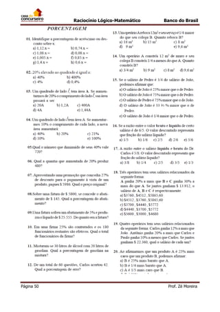 Raciocínio Lógico-Matemático

Página 50

Banco do Brasil

Prof. Zé Moreira

 