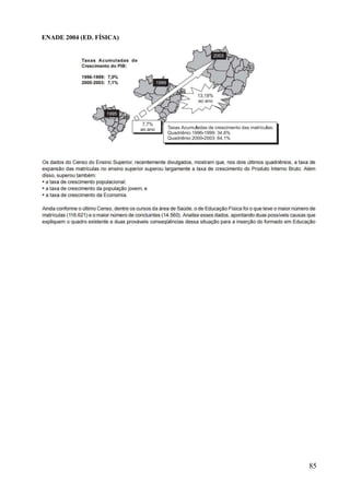 85
ENADE 2004 (ED. FÍSICA)
 