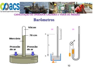 CAPACITAÇÃO DE OPERADOR CALDEIRA E VASOS DE PRESSÃO
10
Barômetros
 