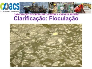 CAPACITAÇÃO DE OPERADOR CALDEIRA E VASOS DE PRESSÃO
Clarificação: Floculação
 
