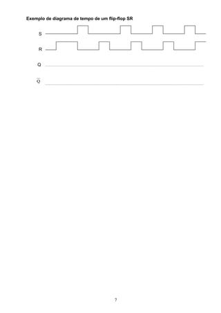 Exemplo de diagrama de tempo de um flip-flop SR


     S


     R


    Q


    Q




                                      7
 