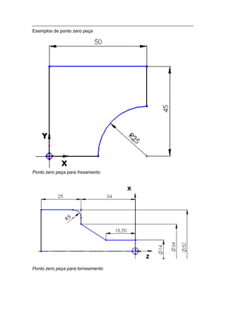 Exemplos de ponto zero peça




Ponto zero peça para fresamento




Ponto zero peça para torneamento
 