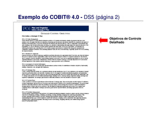 Exemplo do COBIT® 4.0 - DS5 (página 2)
Objetivos de Controle
Detalhado
 