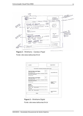 Comunicação Visual Para WEB								
SOCIESC - Sociedade Educacional de Santa Catarina						
11
Figura 2 – Wireframe – Caneta e Papel
Fonte: site www.radiouniao.fm.br
		 Figura 3 – Wireframe Digital
		 Fonte: site www.radiouniao.fm.br
 