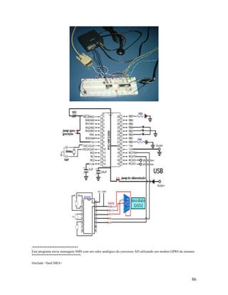 86
/***************************
Este programa envia mensagem SMS com um valor analógico do conversor AD utilizando um modem GPRS da siemens
*****************************/
#include <SanUSB.h>
 