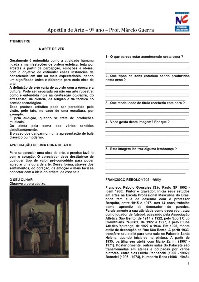 Apostila de Arte 9º ano Prof. Márcio Guerra - PDF Download grátis.pdf