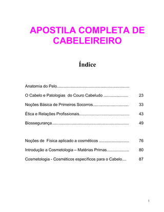 Apostila - 2017, PDF, Cabelo
