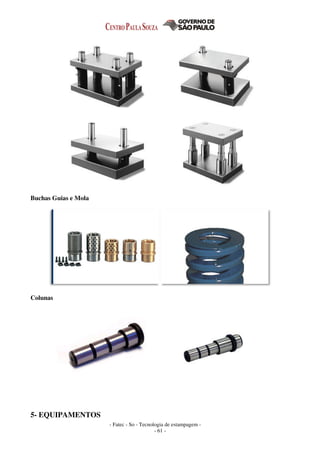 - Fatec - So - Tecnologia de estampagem -
- 61 -
Buchas Guias e Mola
Colunas
5- EQUIPAMENTOS
 